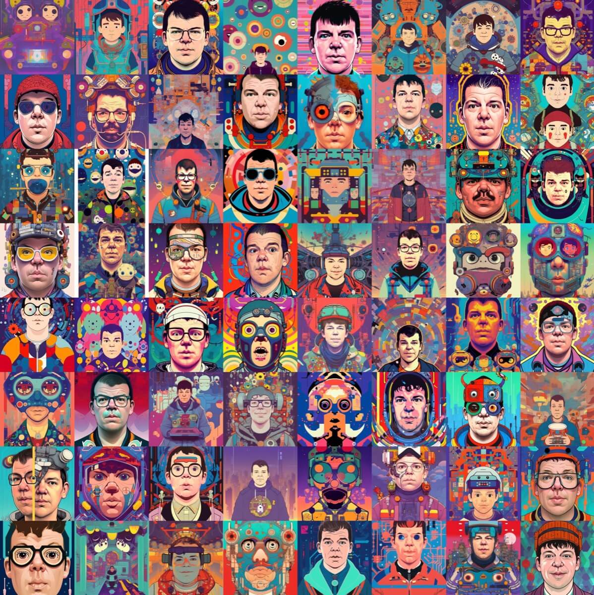 Grid of generated profile photos